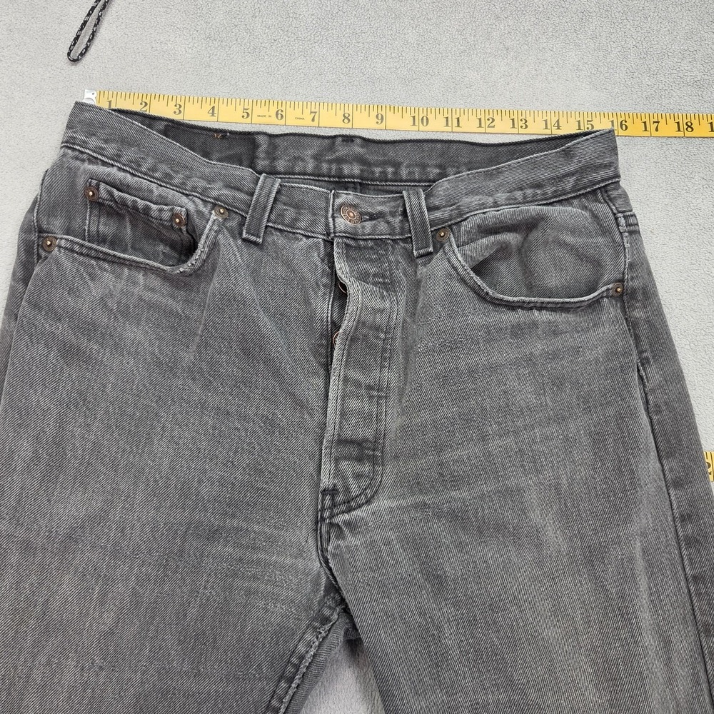 Vintage Levis 501 Jeans Mens Black Made USA Button Distressed 90s Fits 30x30 - Picture 2 of 16